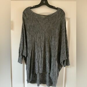 Eileen Fisher Italian Yarn Marled High Low Lightweight Sweater Size LARGE